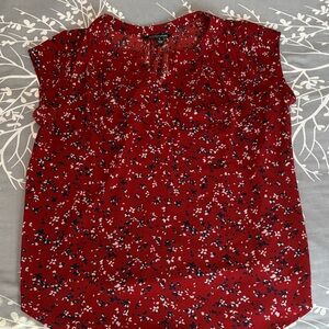 Elegant Red Floral Blouse